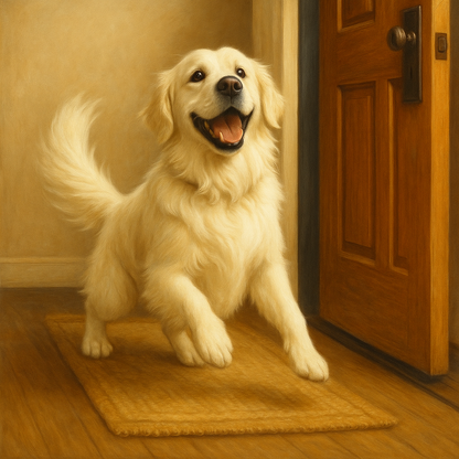 Golden Welcome – Waiting by the Door