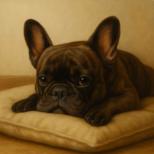 Bulldog Pillow Sad Pup – Digital Download Wall Art